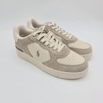 Polo Ralph Lauren sneakers uomo bianco panna e taupe fondo alto