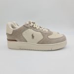 Polo Ralph Lauren sneakers uomo bianco panna e taupe fondo alto