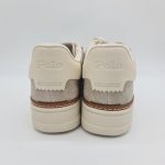 Polo Ralph Lauren sneakers uomo bianco panna e taupe fondo alto