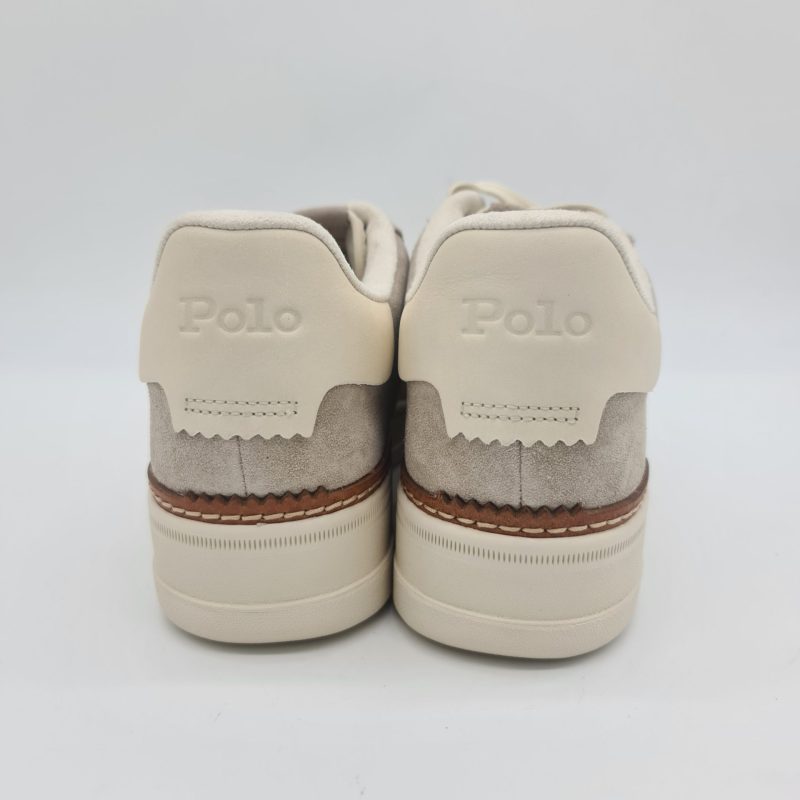 Polo Ralph Lauren sneakers uomo bianco panna e taupe fondo alto