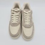 Polo Ralph Lauren sneakers uomo bianco panna e taupe fondo alto