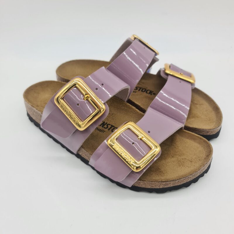 Birkenstock Sydney Cushin Buckle patent faded purple ciabatta donna
