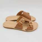 Le Salentine ciabatta donna cuoio con fibbie