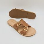 Le Salentine ciabatta donna cuoio con fibbie