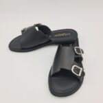 Le Salentine ciabatta donna nera con fibbie