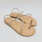 Le Salentine sandalo infradito donna con strass oro chiaro