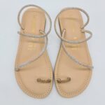 Le Salentine sandalo infradito donna con strass oro chiaro