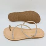 Le Salentine sandalo infradito donna con strass oro chiaro