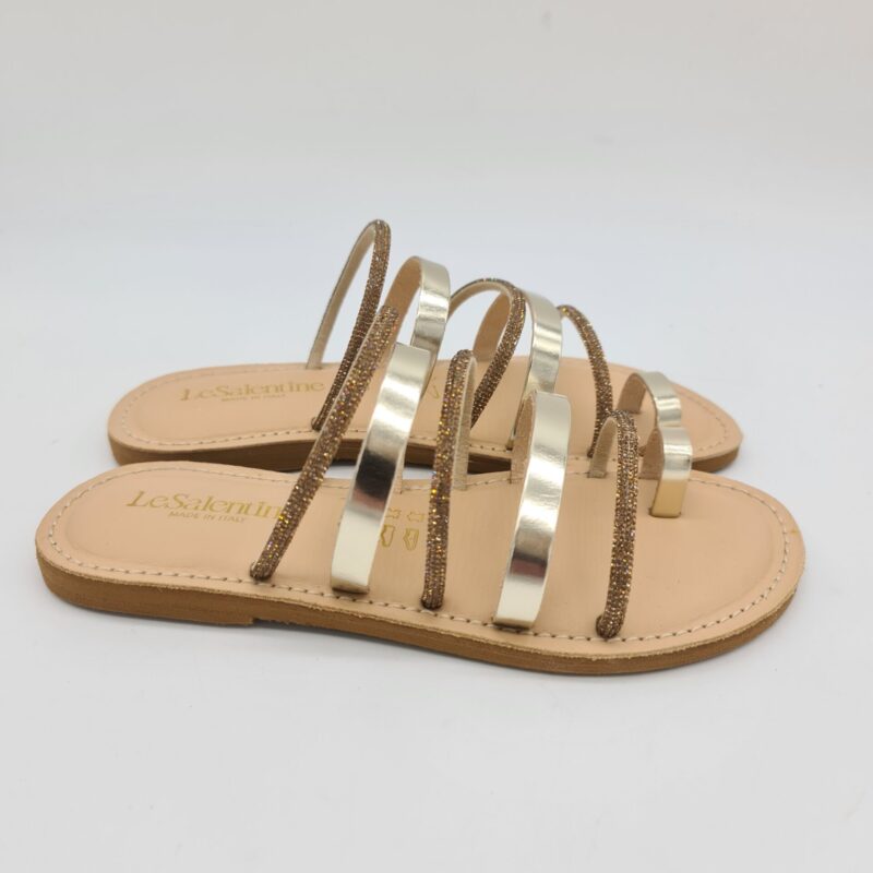 Le Salentine ciabatta donna infradito con strass oro