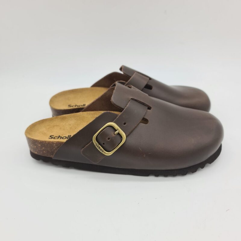 Scholl sabot donna pelle testa di moro