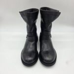 Felmini biker classico donna con fibbia lavado nero
