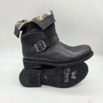 Felmini biker classico donna con fibbia lavado nero