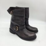 Felmini biker classico donna con fibbia lavado testa di moro