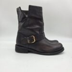 Felmini biker classico donna con fibbia lavado testa di moro