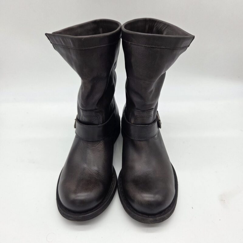 Felmini biker classico donna con fibbia lavado testa di moro