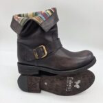 Felmini biker classico donna con fibbia lavado testa di moro