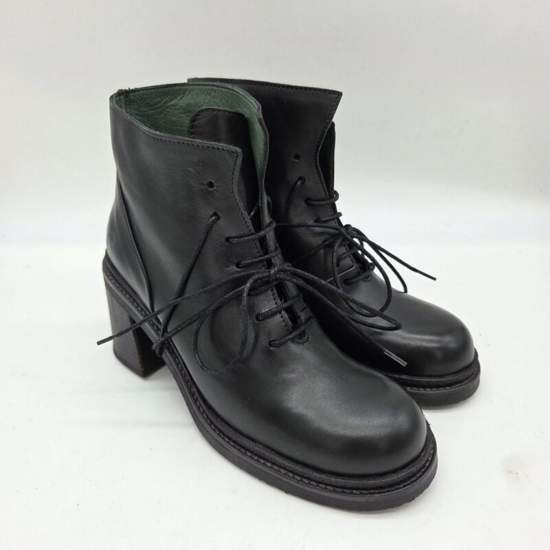 Felmini stivaletto stringato con tacco grande 8 cm nero donna