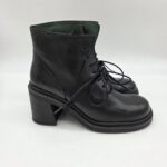 Felmini stivaletto stringato con tacco grande 8 cm nero donna