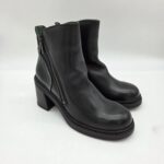 Felmini stivaletto tacco grande 8 cm con due zip nero donna