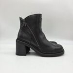 Felmini stivaletto tacco grande 8 cm con due zip nero donna