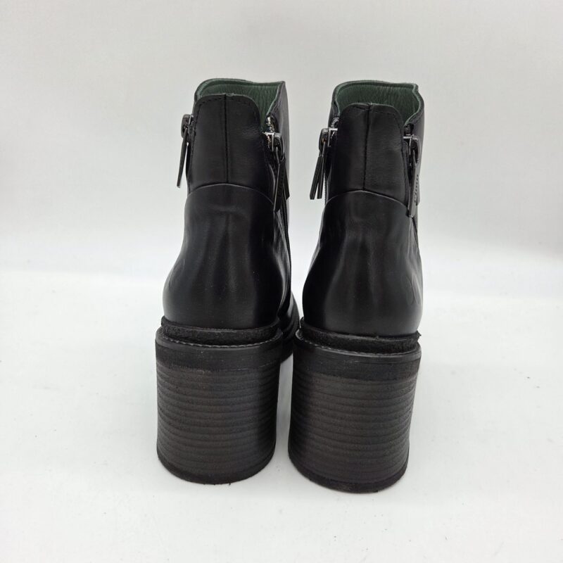 Felmini stivaletto tacco grande 8 cm con due zip nero donna