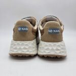 No Name sneakers donna in velluto cuoio beige e azzurro