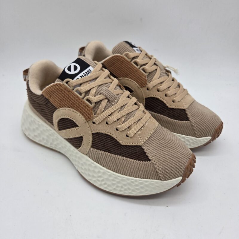 No Name sneakers donna in velluto marrone e beige