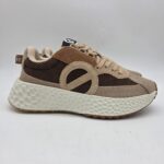 No Name sneakers donna in velluto marrone e beige