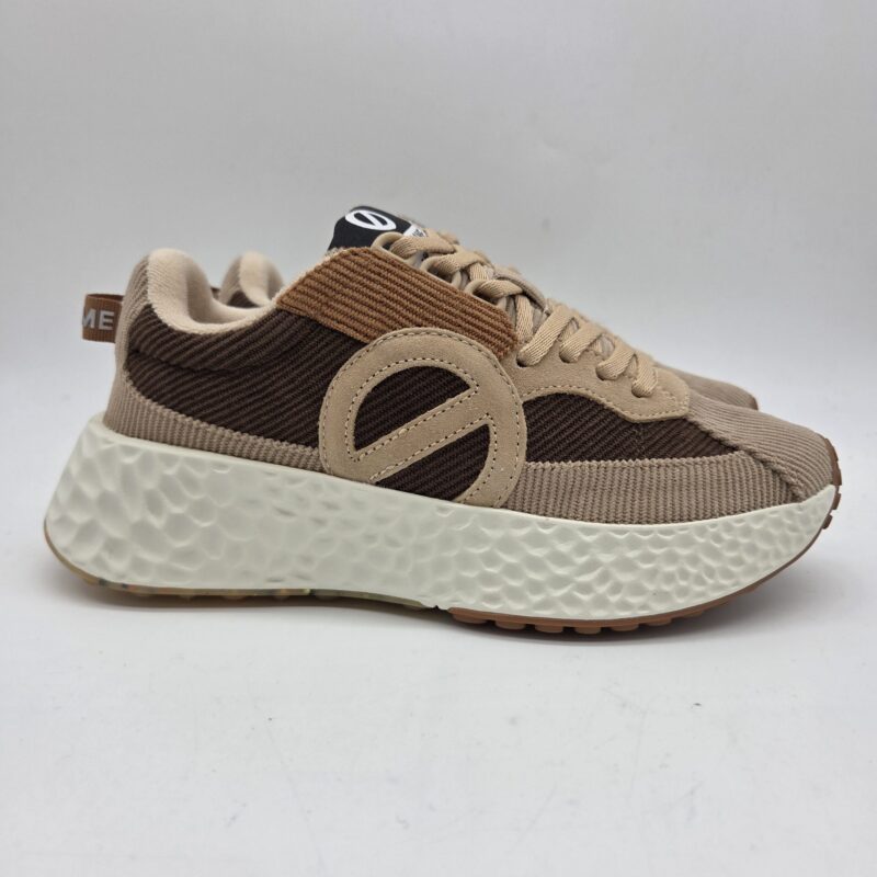No Name sneakers donna in velluto marrone e beige