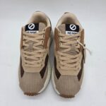 No Name sneakers donna in velluto marrone e beige