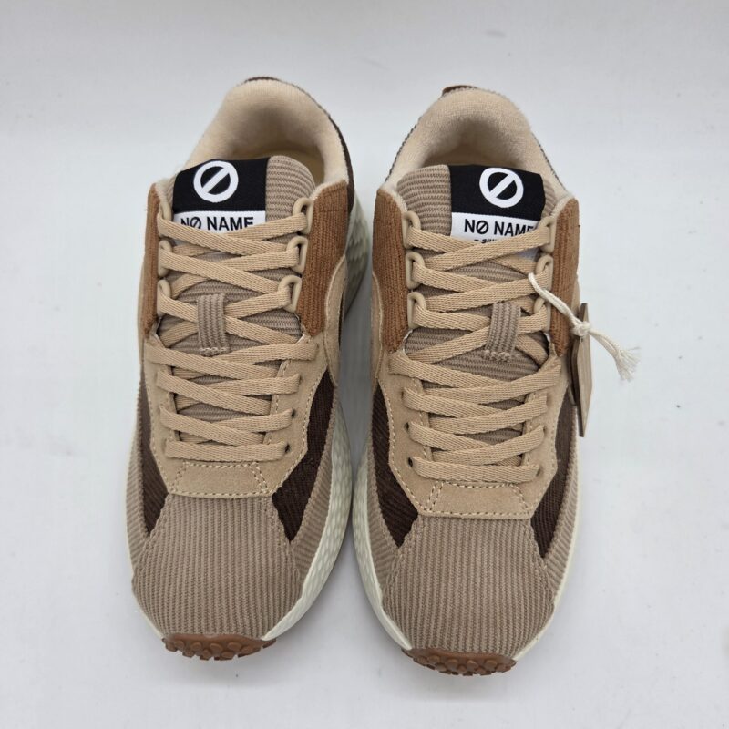 No Name sneakers donna in velluto marrone e beige