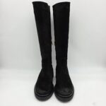Les Tulipes stivale donna tacco basso in camoscio nero fondo gomma