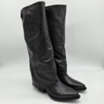 Metisse stivale texano con ghetta pelle nero tacco 5cm