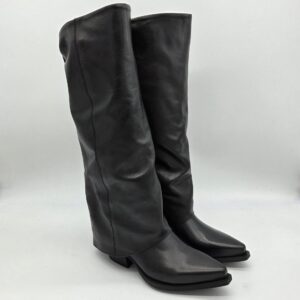 Metisse stivale texano con ghetta pelle nero tacco 5cm