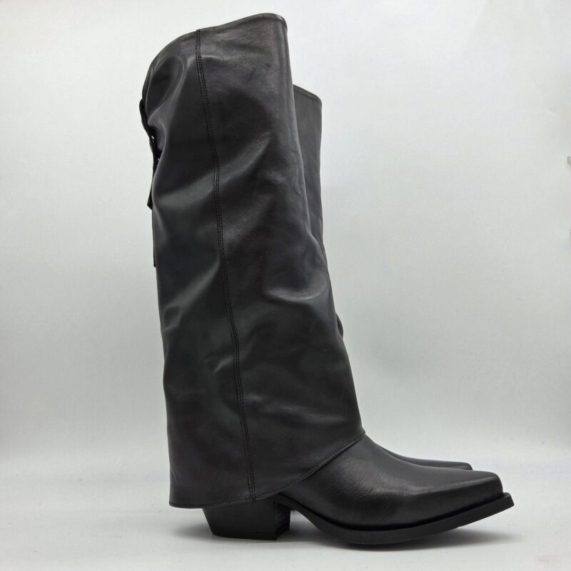 Metisse stivale texano con ghetta pelle nero tacco 5cm