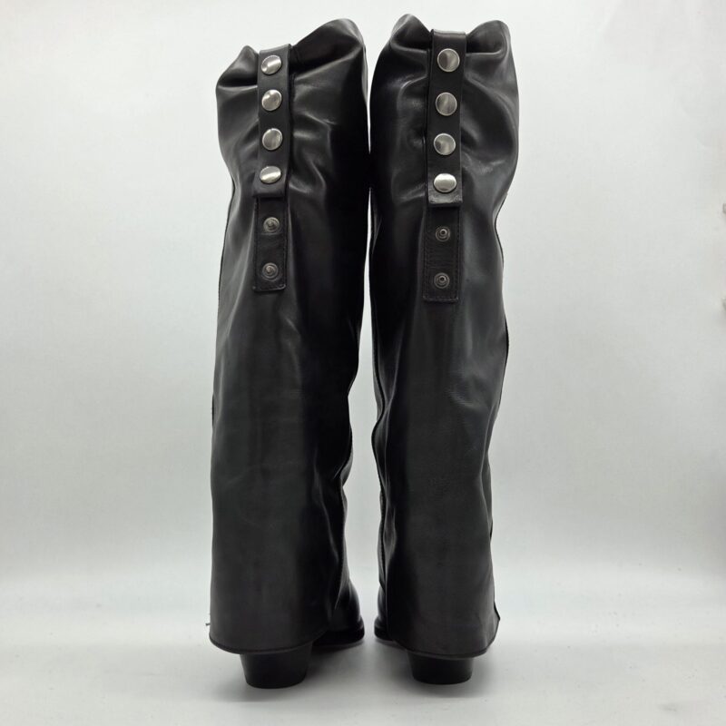 Metisse stivale texano con ghetta pelle nero tacco 5cm