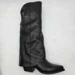 Metisse stivale texano con ghetta pelle nero tacco 5cm