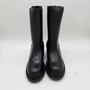 Les Tulipes beatles donna zip dietro tacco 6 cm pelle nera