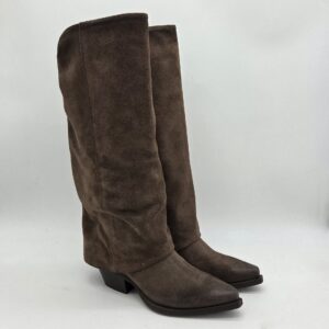 Metisse stivale texano con ghetta camoscio marrone tacco 5cm