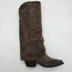 Metisse stivale texano con ghetta camoscio marrone tacco 5cm