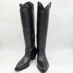 Metisse stivale texano donna pelle nera tacco 5 cm