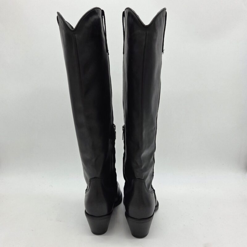 Metisse stivale texano donna pelle nera tacco 5 cm