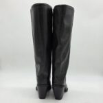 Metisse texano donna pelle nero con ghetta tacco 8 cm