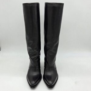 Metisse texano donna pelle nero con ghetta tacco 8 cm