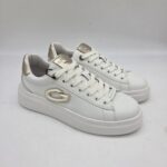 Alberto Guardiani Aeris sneakers donna pelle bianca con inserti oro
