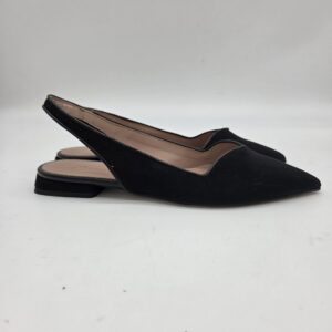 Divine Follie slingback donna simil camoscio nero tacco basso